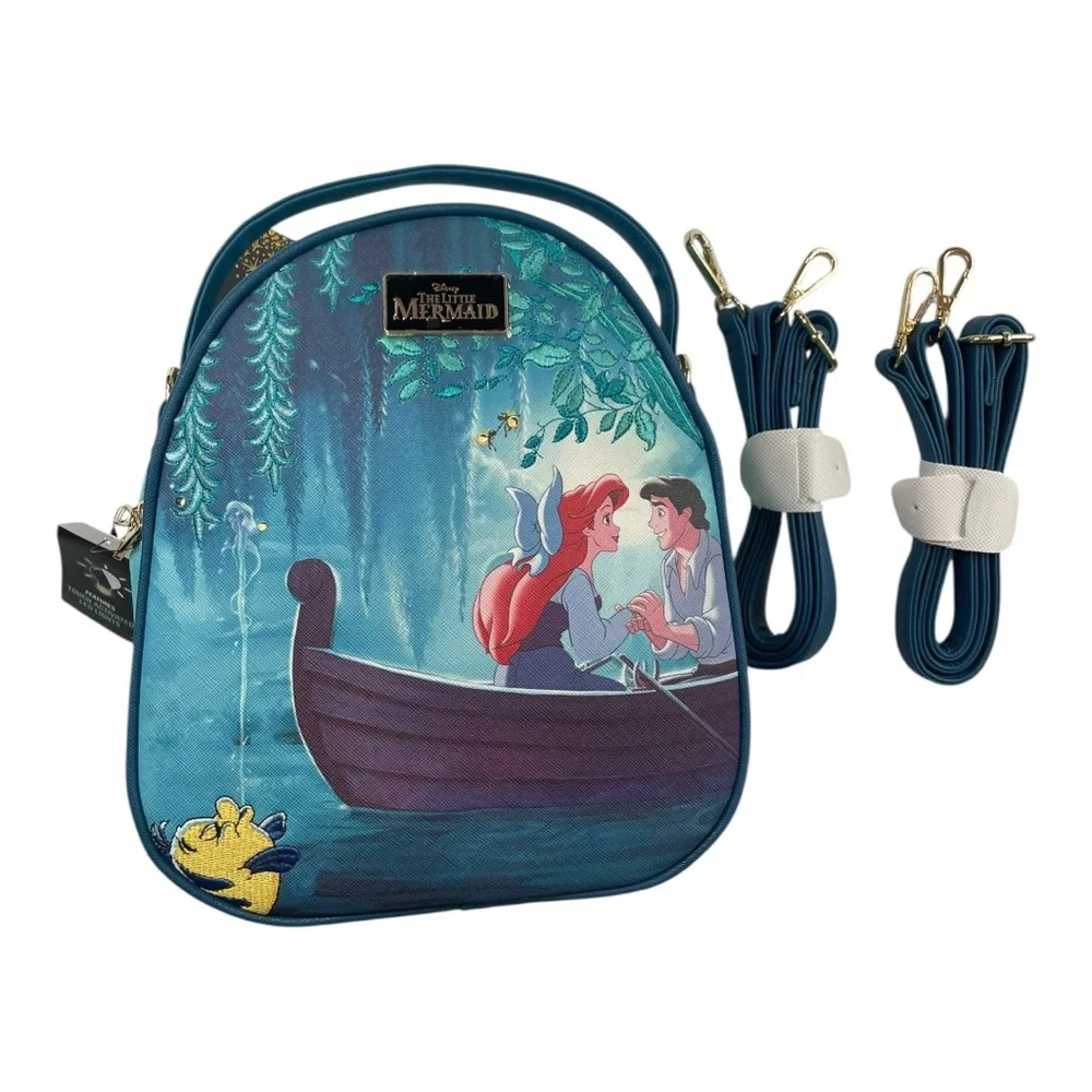 Disney Princess Bioworld Little Mermaid Backpack and Matching Wallet LED Lights - Picture 4 of 11